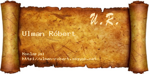 Ulman Róbert névjegykártya